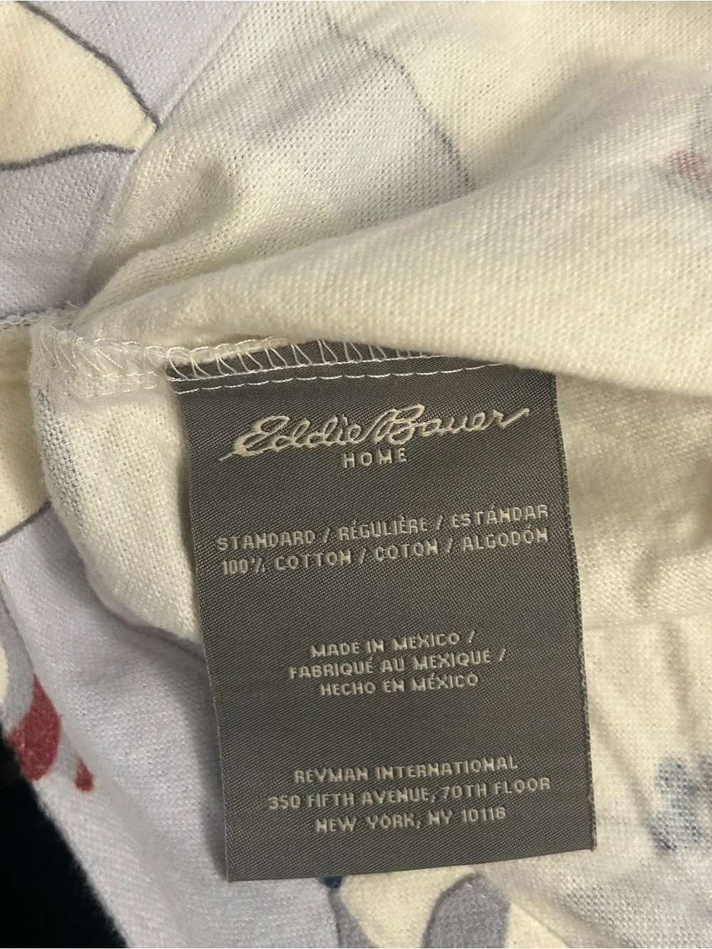 Eddie Bauer Polar Penguin Holiday Light Blue Pillowcase 100% Cotton Chirstmas
